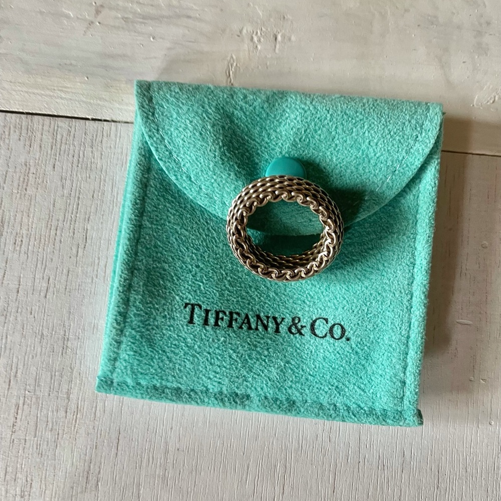 Tiffany & Co Somerset Mesh Weave Sterling Silver Ring